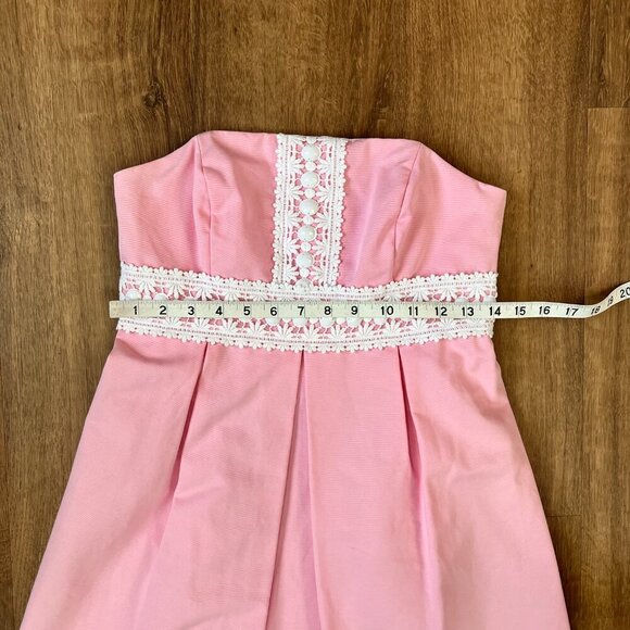 Lilly Pulitzer Betsey Dress Solid Faille in Lillys Pink Strapless Size 2 - Picture 9 of 12